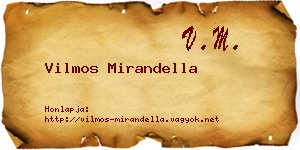 Vilmos Mirandella névjegykártya